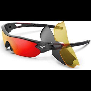 Polarized Sports Sunglasses With 3 Interchangeable Lenes for Men